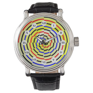 Reloj De Pulsera Espirales amarillas (romana) Observar por Kenneth