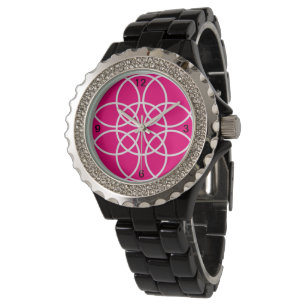 Reloj De Pulsera Espirales blancas en rosa brillante