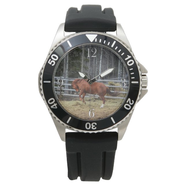 Reloj De Pulsera Espíritu Bucking Ranch Horse Equine Wristwatch (Anverso)
