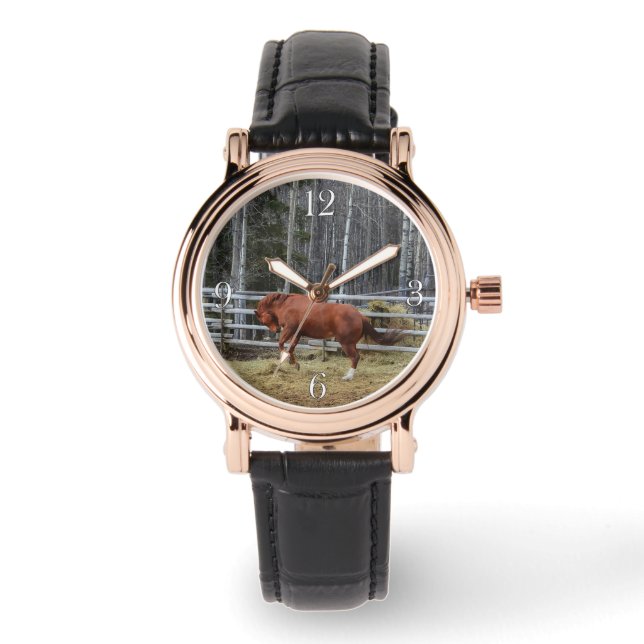 Reloj De Pulsera Espíritu Bucking Ranch Horse Equine Wristwatch (Anverso)