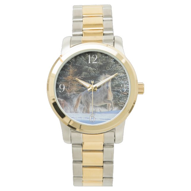 Reloj De Pulsera Espíritu de caballo blanco y foto del equino de ni (Anverso)