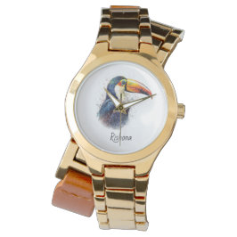 Reloj De Pulsera Esplendor Tropical Toucan, personalizado