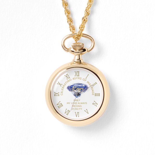 Reloj De Pulsera Esposa del 45° aniversario del Boda - Conmemorativ (Anverso)