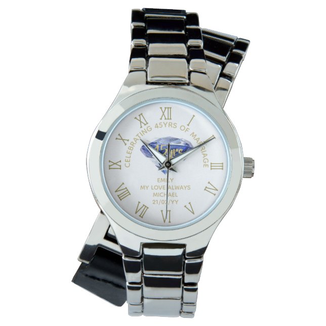 Reloj De Pulsera Esposa del 45° aniversario del Boda - Conmemorativ (Anverso)