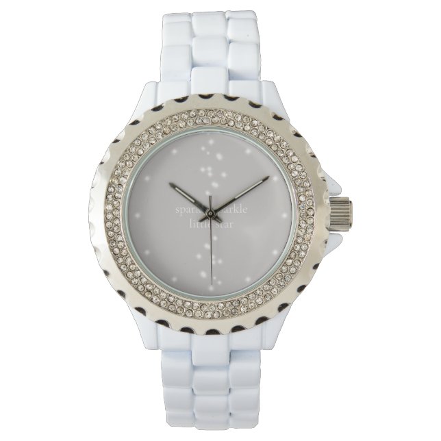 Reloj De Pulsera Espumoso Estrella Pequeña Estrella Plata Gris Star (Anverso)