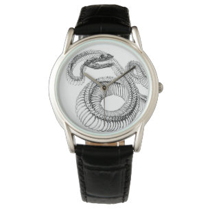 RELOJ DE PULSERA ESQUELETO BLANCO Y NEGRO DE LA SERPIENTE