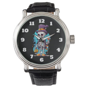 Reloj De Pulsera Esqueleto de Guay en Halloween con sombrero