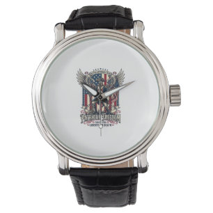 Reloj De Pulsera Esqueleto Patriótico de la Guerra Revolucionaria P