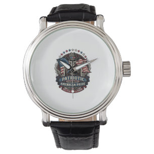 Reloj De Pulsera Esqueleto Patriótico Vaquero Patriota Oscuro Esque
