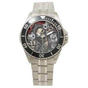 Reloj De Pulsera Esqueleto y armas