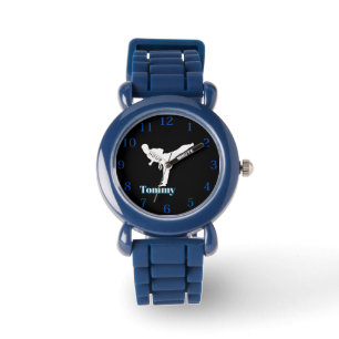 Reloj De Pulsera Esquema de Taekwando y nombre editable