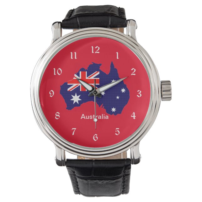 Reloj De Pulsera Esquema y bandera de Australia (Anverso)