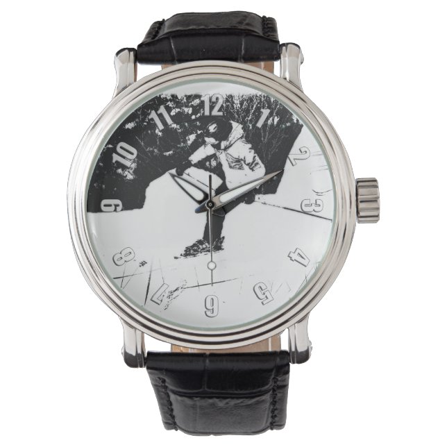 Reloj De Pulsera Esquí cuesta abajo - ¡Esquiemos! (Anverso)