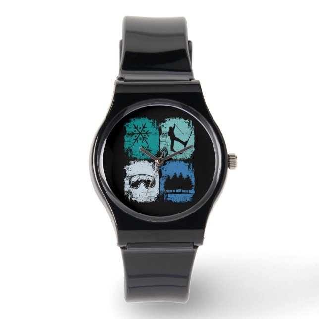 Reloj De Pulsera Esquiadores Deportes de Invierno (Anverso)