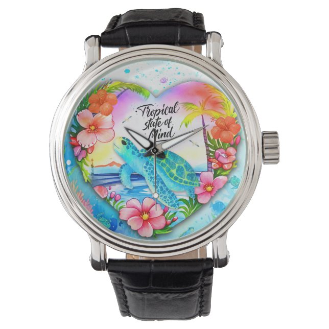 Reloj De Pulsera Estado tropical de la mente de la tortuga marina (Anverso)