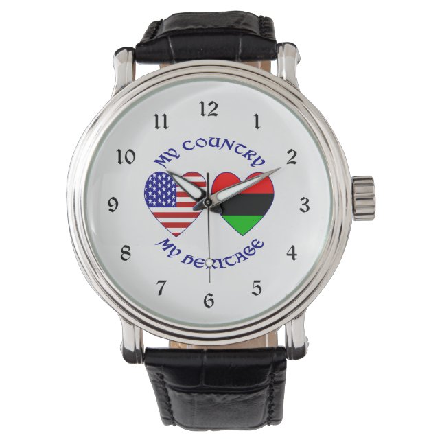 Reloj De Pulsera Estados Unidos Africano Mi País Mi Herencia (Anverso)