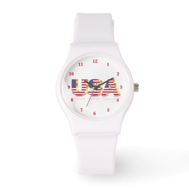 Reloj De Pulsera Estados Unidos de América Bandera Watch (Anverso)