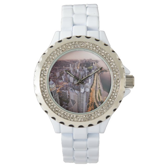 Reloj De Pulsera Estados Unidos, Illinois, Chicago, Vista aérea del (Anverso)