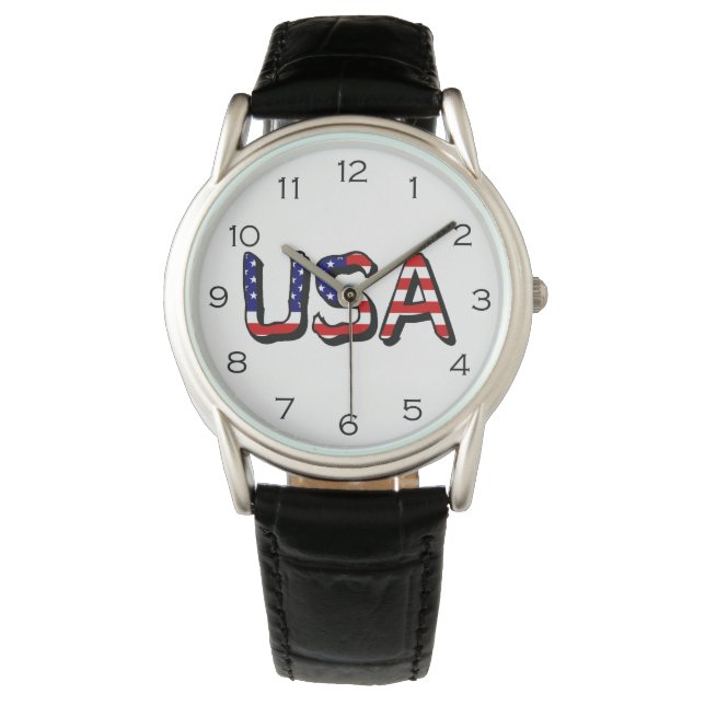 Reloj De Pulsera Estados Unidos sobrepuesto en la mira de números n (Anverso)