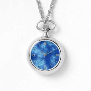 Reloj De Pulsera Estallidos de cristal de hielo - azul cobalto