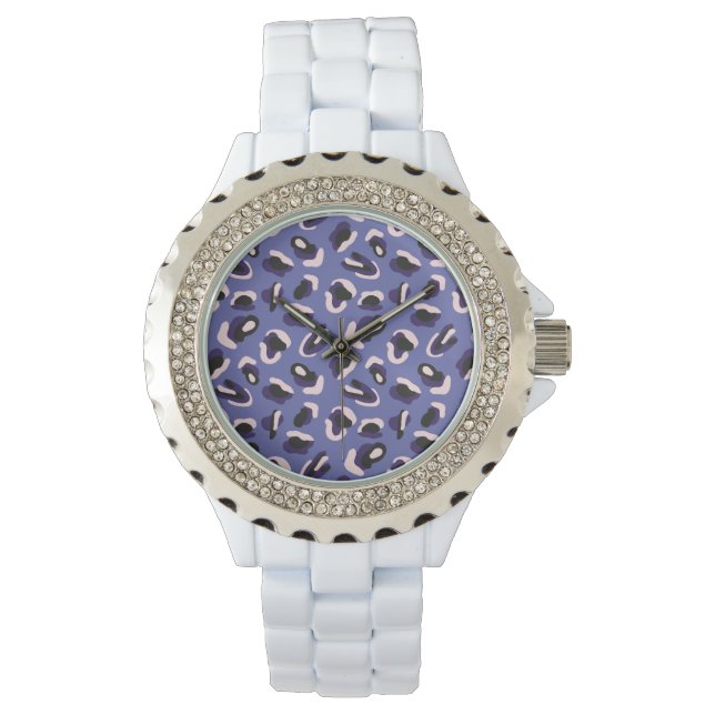 Reloj De Pulsera Estampado Animal Abstracto Morado (Anverso)