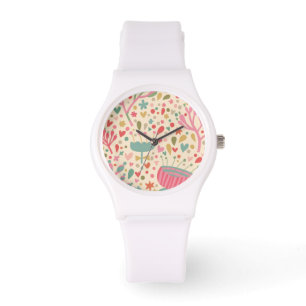 Reloj De Pulsera Estampado de flores brillante