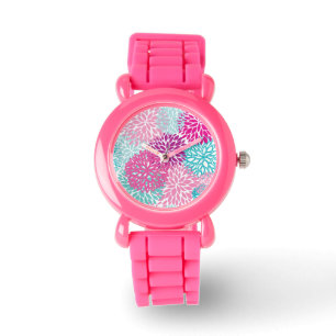 Reloj De Pulsera Estampado de flores brillante 2