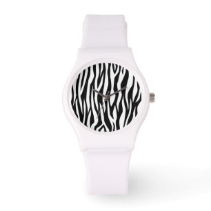 Reloj De Pulsera Estampado de zebra negro