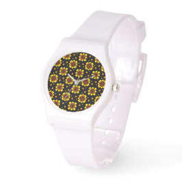 Reloj De Pulsera Estampado Groovy de los 70 de Flor de Daisy Power