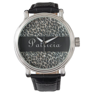 Reloj De Pulsera Estampado leopardo salvaje personalizado