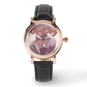 Reloj De Pulsera Estandarte de Corazones de Amor con Foto Personali