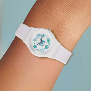 Reloj De Pulsera Estanques acuáticos y Starfish Blue Monogramado