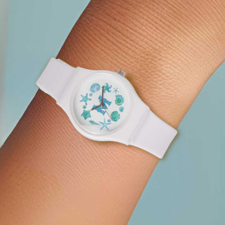 Reloj De Pulsera Estanques acuáticos y Starfish Blue Monogramado