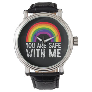 Reloj De Pulsera Estás Seguro Conmigo Mes del Orgullo LGBTQ Arcoíri
