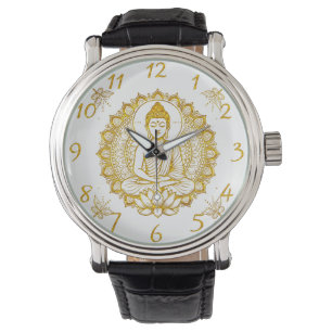 Reloj De Pulsera Estatua De Buda Con Lotus