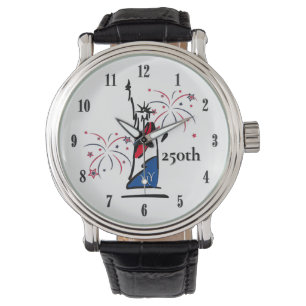 Reloj De Pulsera Estatua de la Libertad con fuegos artificiales 250