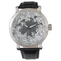 "Estilo Chanel Lady" patrón floral Watch
