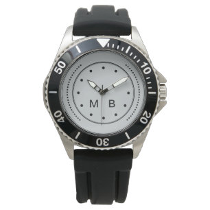 Reloj De Pulsera Estilo del monograma de los hombres