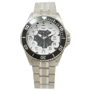 Reloj De Pulsera Estilo kanji MANGA de Japón [cara negra]