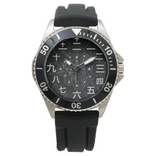 Reloj De Pulsera Estilo kanji MANGA de Japón [cara negra 3]