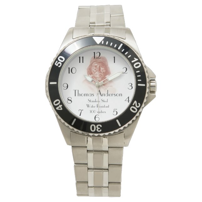 Reloj De Pulsera Estilo militar personalizado del jefe Gerónimo (Anverso)