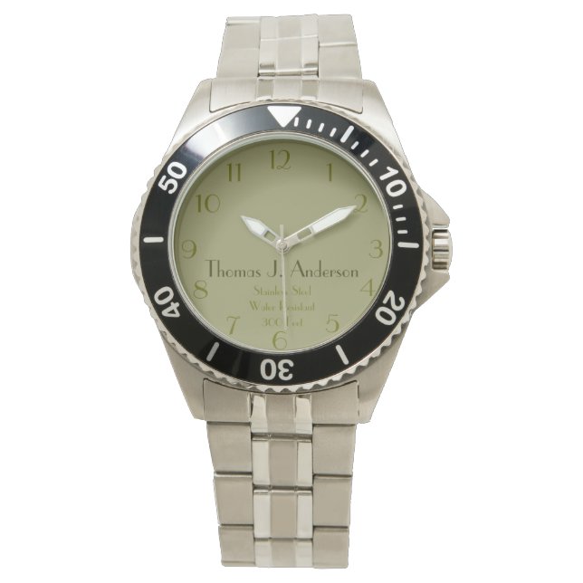 Reloj De Pulsera Estilo militar personalizado verde (Anverso)