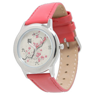 Reloj De Pulsera Estilo oriental Sakura Cherry Blossom Art