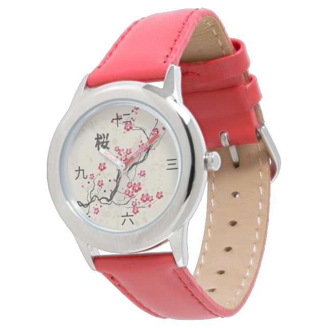 Reloj De Pulsera Estilo oriental Sakura Cherry Blossom Art (Angular)