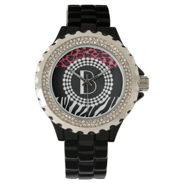 Reloj De Pulsera Estiloso animal imprime patrones de cebra y leopar (Anverso)