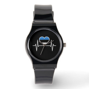Reloj De Pulsera Estonia Latido del corazón Bandera de Estonia