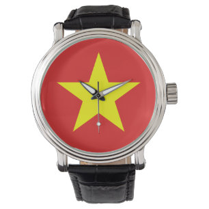 Reloj De Pulsera Estrella amarilla de la bandera de Vietnam