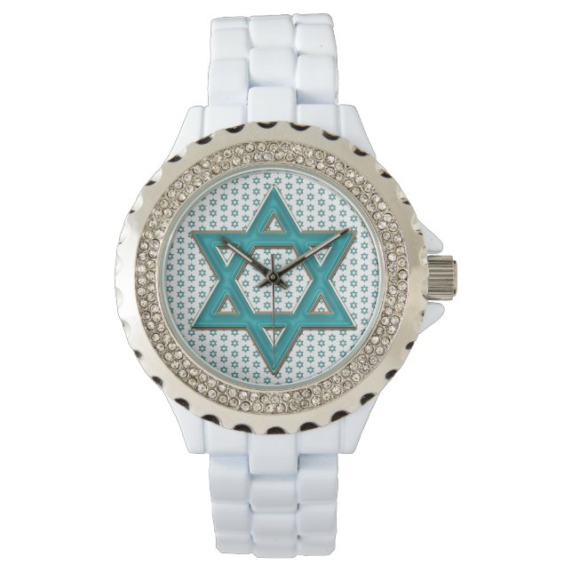 Reloj De Pulsera Estrella azul metálica de David (Anverso)