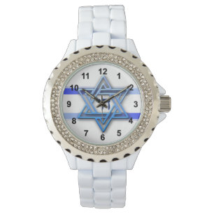 Reloj De Pulsera Estrella azul y blanca de David