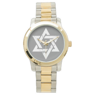 Reloj De Pulsera Estrella blanca del Grunge de David